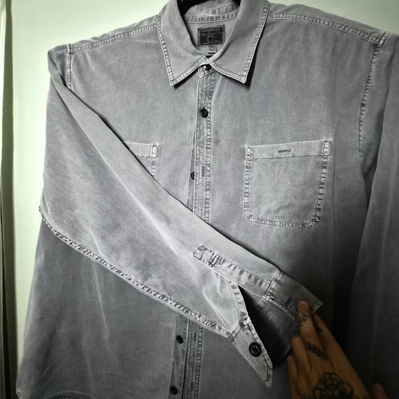 One Star Converse Button Down Chambrey Gray 2XL - Picture 2 of 13
